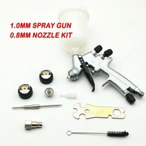 페인트 스프레이건 2021 SRI PRO 스프레이 건 1.2mm 노즐 400CC PPS 탱크 에어 건 페인트 믹싱 컵 및 어댑, 03 Grey 1.0 and 0.8 KIT