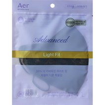 [KF80 블랙] 아에르 어드밴스드 KF80 라이트핏 검정 1매입, 블랙(대형)