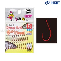 HDF 드림훅 송어 무미늘침 레드 HH-528 / 송어바늘 송어낚시 양어장 송어훅 트라우트 훅, 6호
