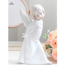 아기 천사 도자기 야드로 인형 소품 생일 집들이 선물 조각상 오브제 인테리어, F