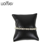 주얼리 악세사리 반지 목걸이 아크릴 원목 보관함 진열대 벨벳 케이스 발목 시계 디스플레이 소품, 블랙 pu 가죽 m