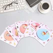 미니 소형 휴대용 파우치 공주 일러스트 캐릭터 손거울 화장거울 손잡이거울, 미니 손거울 10개 (색상랜덤)