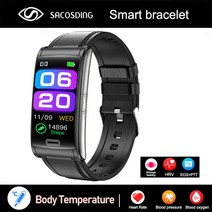 혈당 시계 2023 비침범성 스마트 워치 IP68 방수 ECG PTT 혈압 심박수 건강 팔찌, [10] Black Leather