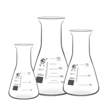 플라스크 휴대용 술병 1pcs 50ml 1000ml 트럼펫 모양의 입 투명 삼각형 유리 원추형 삼각 실험실 장비, 300ml, 1개
