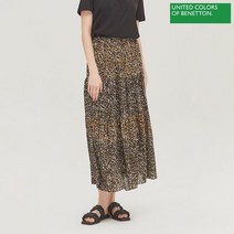 [베네통] 레오파드 쉬폰 스커트_BASK58131