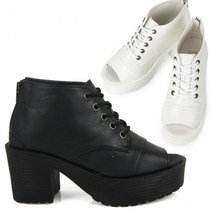 부티 여성 가보시 힐 국산 라빈 토오픈 통굽 앵클부츠