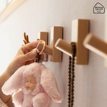 원목후크 우드 벽걸이 부착 옷걸이 5개 묶음