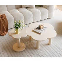 비정형테이블 탁자 소파 거실테이블 조약돌 원형 좌식, 블랙세트