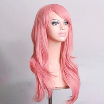 퀸샵 네츄럴웨이브 자연스러운염색가발, 핑크, 1개