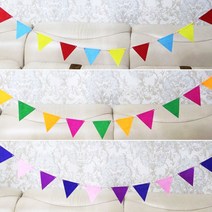 캠핑 DIY 부직포 가랜드 파티배너 랜덤색상