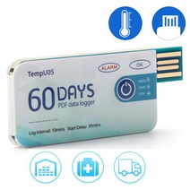 온도 데이커 로거 Data logger USB타입 60일 고정밀 데이터 저장, 1, 온도 데이터 로거