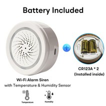 하늘별 차량 도난방지 경고음 Tuya 스마트 와이파이 알람 사이렌 100dB 스피커 라이트 경고 홈 보안 시스템, 02 Battery Included