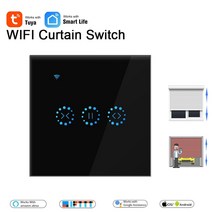 스마트 자동 커튼 IOT 블라인드 tuya smart wifi 스위치 스위치 롤러 셔터 전기 모터 스위치 google 홈 alexa voice controliot, tuya-us-black