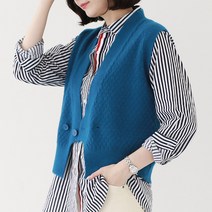 [웬디즈갤러리]투버튼 크로스 조끼 가디건 GCD110