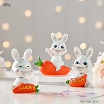 토끼띠 금전운 행운 토끼 모형 방 입상 홈 귀여운 돼지 저금통 스마스 선물, 조합 5