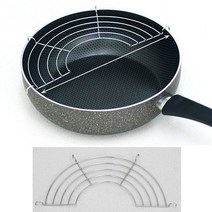 스텐 튀김망 후라이팬 궁중팬 28cm 거치용 반달형 돈가스 기름망