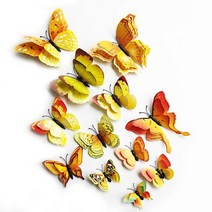 겹날개 나비 12pcs 3D 스티커 세트 홈 데코 인테리어 장식 모형, A_블루