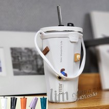 Lim401 대용량 진공텀블러 스트링텀블러 보온 보냉 완전밀폐빨대 텀블러, 퍼플+실리콘스티링추가