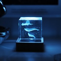바닷속 고래 미니 우드 램프 LED큐브 돌고래 무드등