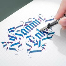 영어캘리그라피 캘리그라피 독학세트 영어 필기체 병렬 서예 만년필 투명 아트 잉크 펜 고딕 아랍어 기울임꼴 0.71.11.51.92.52.9mm 펜촉 사무 용품, 1.5mm