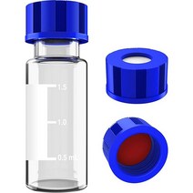2mL 오토샘플러 바이알 9-425 HPLC 바이알 필기 영역 및 눈금 스크류 캡 레드 PTFE 및 화이트 실리콘 셉타 100개, Clear Red White Septa, 100 Pcs