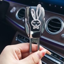 안전벨트클립 안전벨트소리 자동차벨트소리 연장클립, 화이트 큐빅 큐빅 토끼-싱글