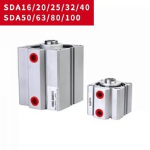 컴팩트 에어 공압 실린더 SDA 162550100mm 보어 복동 5102030405060708090100mm 스트로크, SDA63 (Bore 63mm), Stroke 70mm