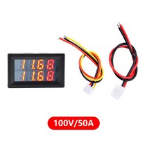 DC0-100V 10A/50A/100A LED 디지털 전압계 전류계 4 비트 0.28 "듀얼 미터 볼트 검출기 테스터 모니터, 100V 50A
