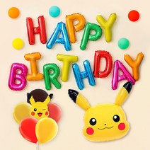 [파티지] 캐릭터 생일풍선세트 모음 피카츄 티니핑 스파이더맨 뽀로로, S_A_피카츄츄 무지개 생일풍선 SET