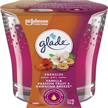 3.4 Ounce (Pack of 1) Vanilla Passion Fruit + Haw Glade Candle Jar Air Freshener 2in1 Vanilla P, 1