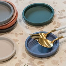 국산 실리콘 컵받침 코스터 주문제작 홈카페 찻잔, 크라운 컵받침 마린블루