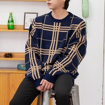 루페 체크 라운드 니트
