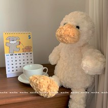 귀여운 오리 뽀글이 인형 침대 애착 인형 자취 선물, 라지( 42cm)cm