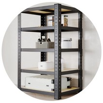 철제 조립이 쉬운 스틸 5단 선반(블랙) 80x30x178cm 진열대