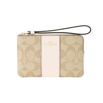 코치 OUTLET 파우치 58035 IMDQC 시그니처 라이트 카키 화이트 골드