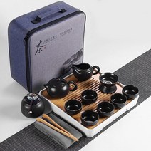 다도 다기 휴대용 도자기 전통여행 세라믹 차 세트 수제 일본 휴대용 주전자 선물 트레이 다도 Juego De Te, 09 Set9