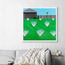 데이비드 호크니 A Lawn Being Sprinkled 패브릭 캔버스액자, 250mmX250mm