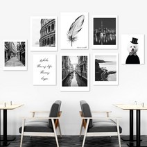 유홍아트 Black 북유럽 인테리어액자 No112 캔버스 20호(73x53cm) (5610874), 08.쌍둥이빌딩/캔버스액자(옆면흰색)