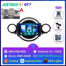 안드로이드올인원 JUSTNAVI-안드로이드 자동차 라디오 멀티미디어 플레이어 BMW 미니 쿠퍼 R56 R60 2007-2014 GPS 네비게이션 오토 카플레이 2Din, QT1 1G 16G 1 USB 2