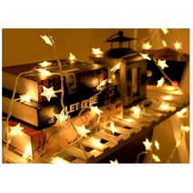 별모양 LED 웜색 줄전구 10m 야외 캠핑조명 줄등 엘이디 홈파티 불멍 정원등 장식 장식용품 겨울축제 나무