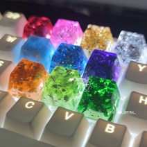 1pc 수제 수지 Keycaps 주문 기계적인 키보드 다색 금박 Keycap 개인화 된 빨강 녹색 파란 자주색 분홍색 KeyCap, 6.25U Space bar, Transparent