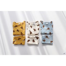 kc인증 아동 유아 남아 아기 실내복 봄 가을 꿀곰 영유아실내복