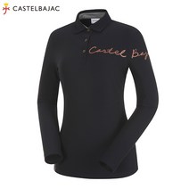 [까스텔바작] (여성)메탈릭 캘리 포인트 긴팔티셔츠_BG9FTS801_BK