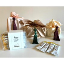 꿀담다 꿀스틱 선물세트 일회용 답례품, 고급형+보자기, 30개