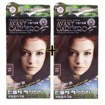 2개)아방가드로 민들레 헤어 비비 코팅 칼라 크림 150g 흰머리 새치커버 대용량, 자연갈색
