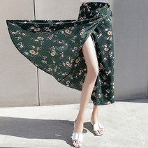 롱 랩스커트 치마 롱플레어 패턴롱 스커트 여름여행, 선택3. 롱 랩스커트(핑크꽃)