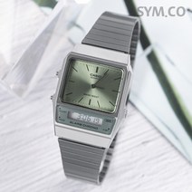 카시오 공용 레트로 아나디지 메탈 시계 AQ-800ECGG-3A