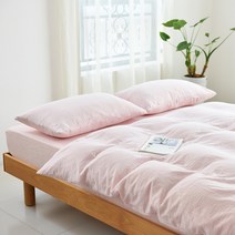 명품이불 컬러스펀 이중 거즈 침구 세트 순면, 침대 시트 스타일, 1.2m(4피트) 침대, 분홍색