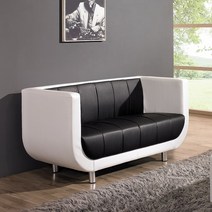 시스타 프린스 유라인 곡선 인조가죽 럭셔리소파 csp704(1인. 2인) 세미크레식 소파 의자, 블랙(내부색상)-2인용