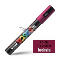 아트마커펜 패브릭마카 페인트 보드 마카펜 1pcs Uni Posca PC-5M 마커-여분의 미세 총알 팁 1.8-2.5mm 물 기반 29 색상 가능, [02] Fuchsia